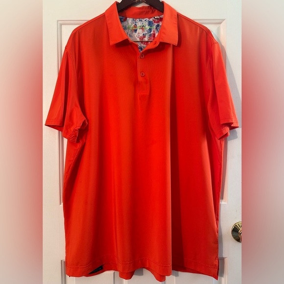 Robert Graham Other - ROBERT GRAHAM 2XL Orange Performance Golf Polo Short Sleeve Skull and Cross Club
